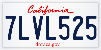 CA license plate 7LVL525
