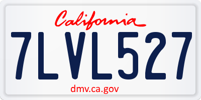 CA license plate 7LVL527