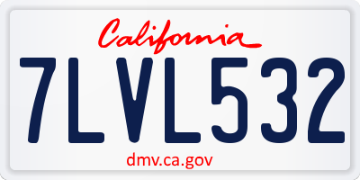 CA license plate 7LVL532