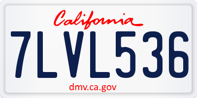CA license plate 7LVL536
