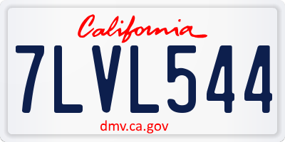 CA license plate 7LVL544