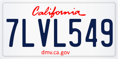 CA license plate 7LVL549