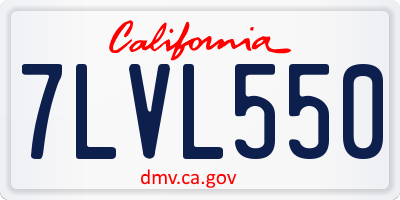 CA license plate 7LVL550