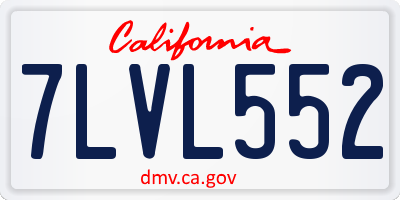 CA license plate 7LVL552