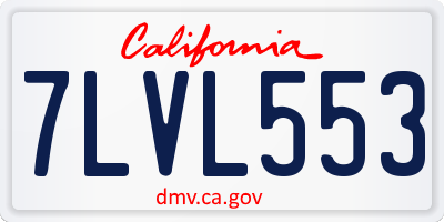 CA license plate 7LVL553