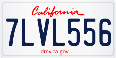 CA license plate 7LVL556