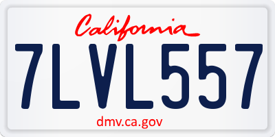 CA license plate 7LVL557