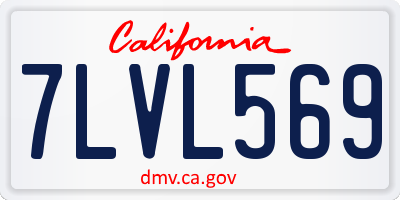 CA license plate 7LVL569