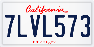 CA license plate 7LVL573
