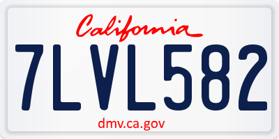 CA license plate 7LVL582