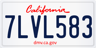 CA license plate 7LVL583