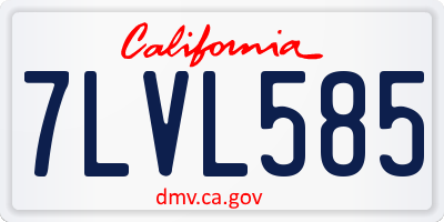 CA license plate 7LVL585