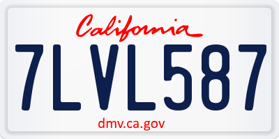 CA license plate 7LVL587
