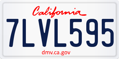 CA license plate 7LVL595