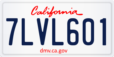 CA license plate 7LVL601