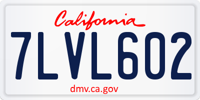 CA license plate 7LVL602