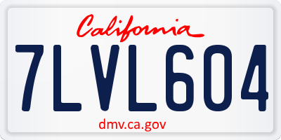 CA license plate 7LVL604