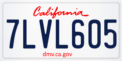 CA license plate 7LVL605