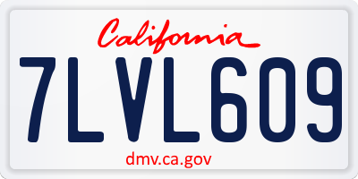 CA license plate 7LVL609