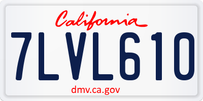 CA license plate 7LVL610