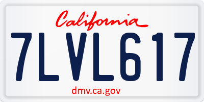 CA license plate 7LVL617