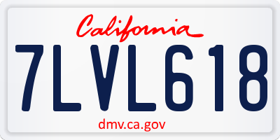 CA license plate 7LVL618
