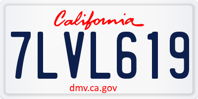 CA license plate 7LVL619