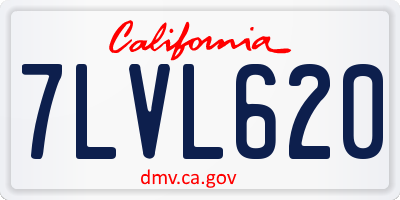 CA license plate 7LVL620