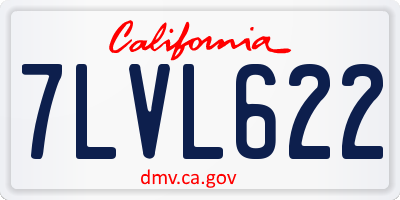 CA license plate 7LVL622