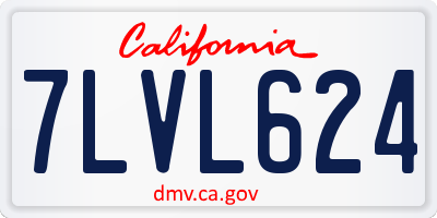 CA license plate 7LVL624