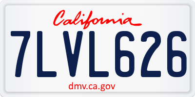 CA license plate 7LVL626