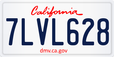 CA license plate 7LVL628