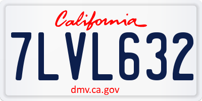 CA license plate 7LVL632