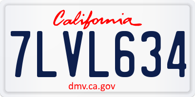CA license plate 7LVL634