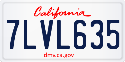 CA license plate 7LVL635