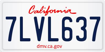 CA license plate 7LVL637