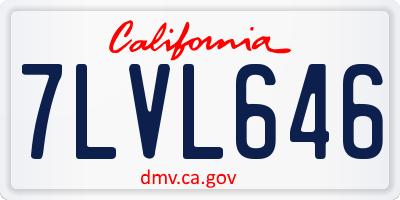 CA license plate 7LVL646