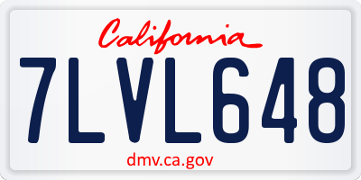 CA license plate 7LVL648