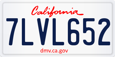CA license plate 7LVL652