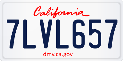 CA license plate 7LVL657