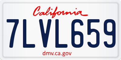 CA license plate 7LVL659