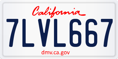 CA license plate 7LVL667