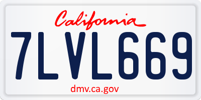 CA license plate 7LVL669