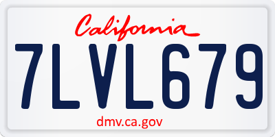 CA license plate 7LVL679