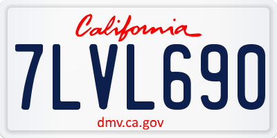 CA license plate 7LVL690