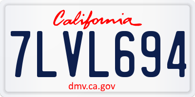 CA license plate 7LVL694