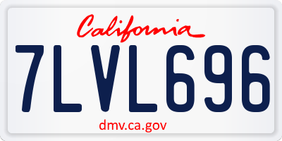 CA license plate 7LVL696