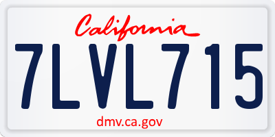CA license plate 7LVL715