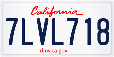 CA license plate 7LVL718