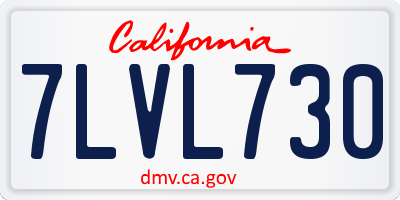 CA license plate 7LVL730